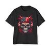 Skull with American Flag Bandana :: High Quality Men's Heavy Oversized Tee