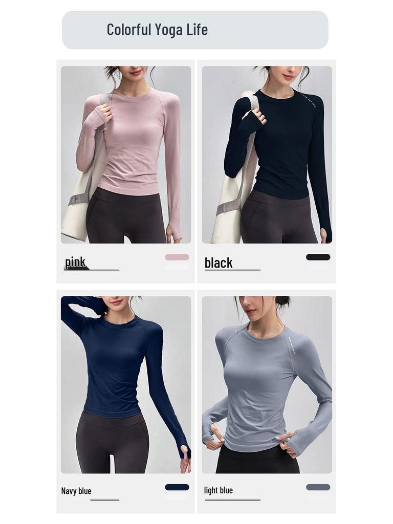 2025 Women's Slimming Breathable Quick-Dry Long Sleeve Yoga Running Top