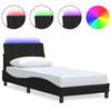 VidaXL Cadre de lit sans matelas noir 90x200 cm tissu, lit, sommier, lit en tissu, meuble de chambre à coucher, lit simple, 3310435