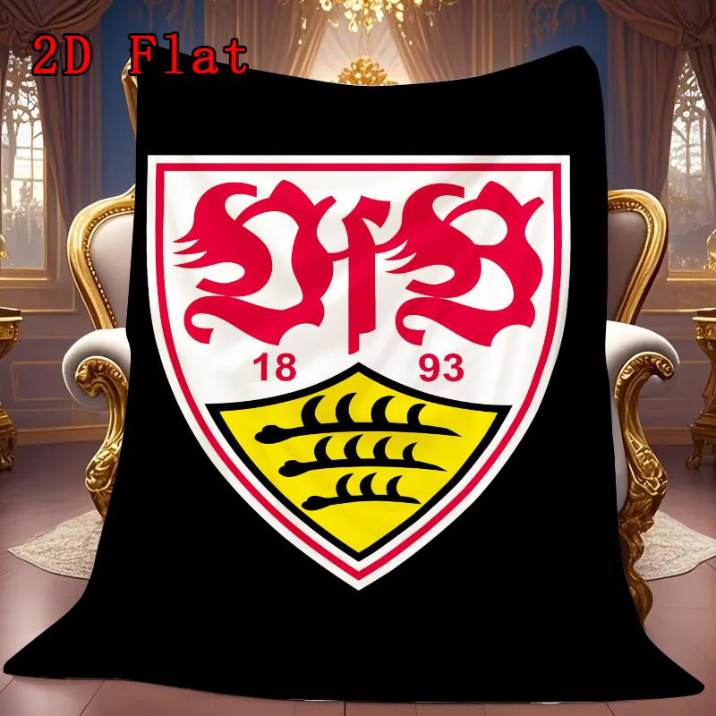 VfB Stuttgart 2D Flat Pattern Flannel Blanket High quality All Seasons Warmth and Comfort Perfect for Christmas Gifts.