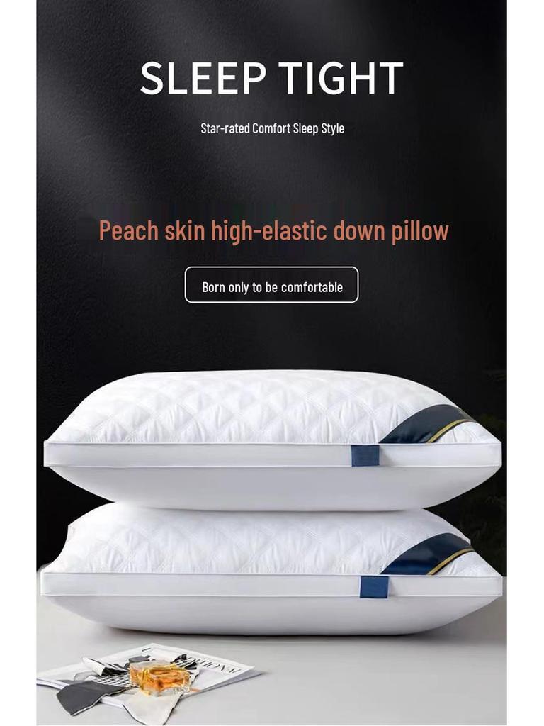 Luxury Five-Star Hotel Neck Protection Pillow - Ultra-Soft Feather Velvet, Perfect for Better Sleep In Dormitories; Resilient and Non-Collapsing.