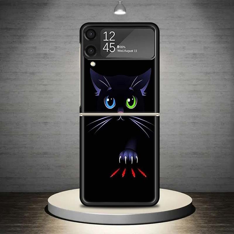 Cat Footprint Funny Paw Cute Phone Case For Samsung Galaxy Z Flip 7 6 5 4 3 5G Cover ZFlip7 ZFlip6 ZFlip4 ZFlip5 ZFlip3 Coque Fu