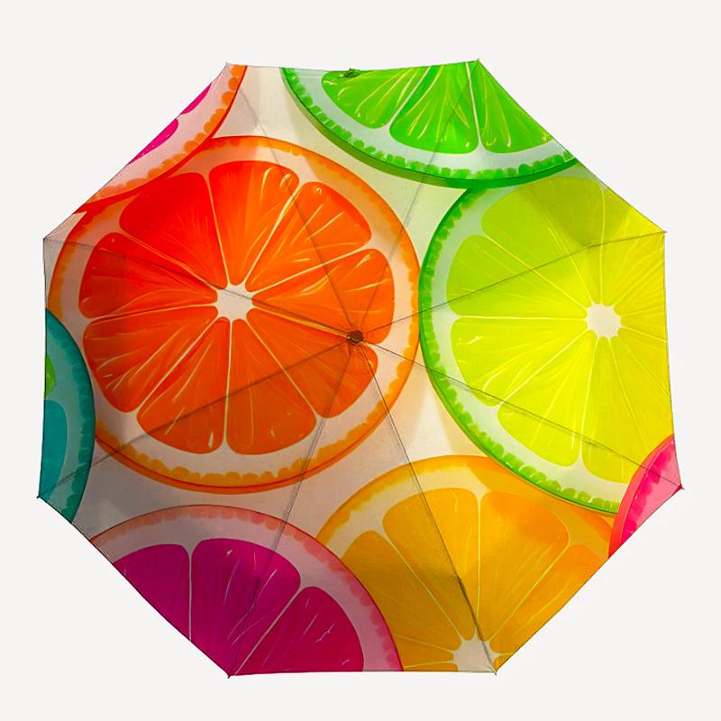 1pc Citrus Fruits Automatic Open/close Folding Umbrella, Compact Portable Travel Umbrella, Durable Construction yy251230135