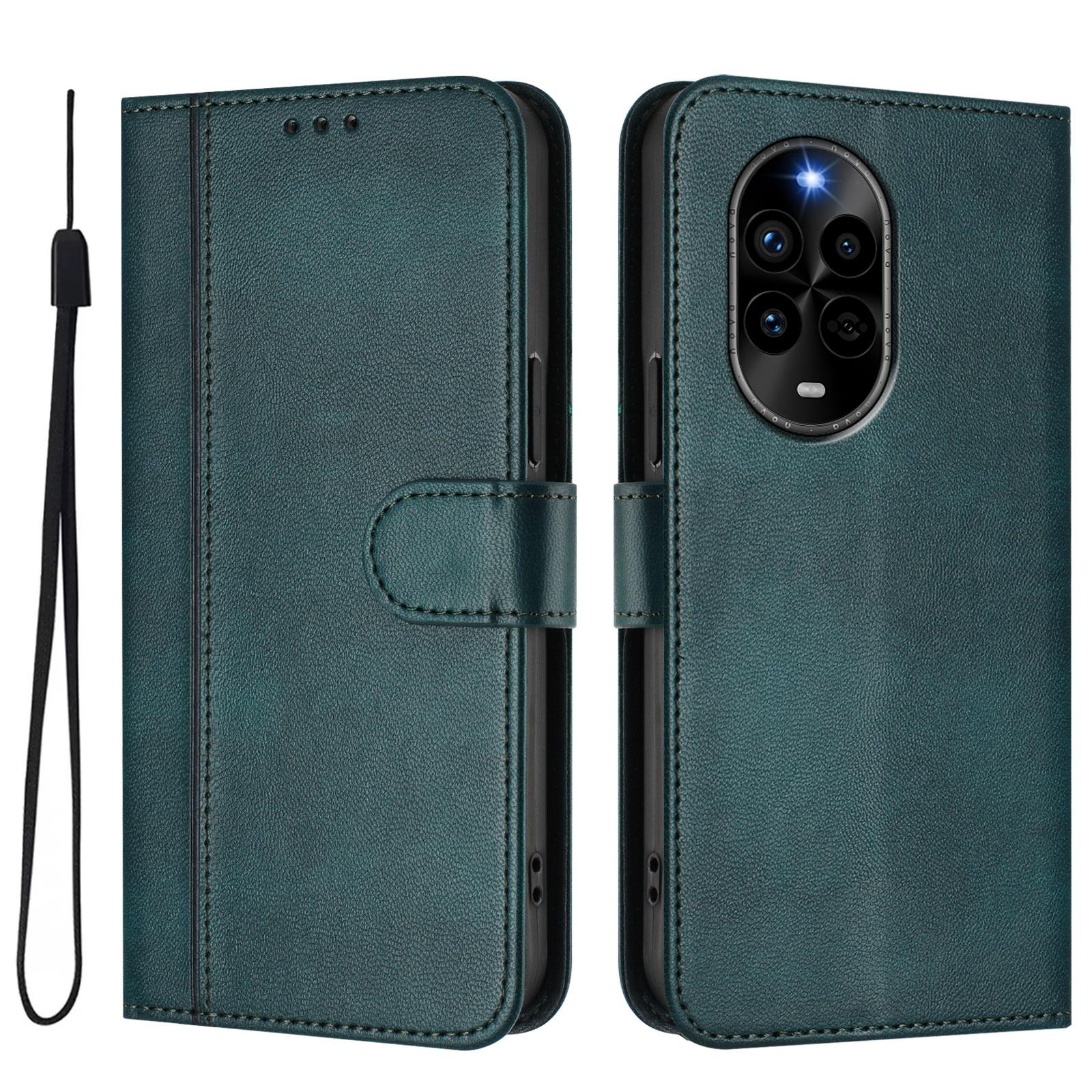 

Роскошный простой кожаный чехол для Huawei Nova 13 Pro/Nova 11/Nova 12S/Nova 12i/Nova 13i с отделениями для карт, магнитной подставкой, противоударным откидным чехлом Huawei Nova 13 5G China темно-зеленого