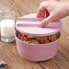 1PC Cute Noodles Bowl with Lid Wheat Straw Style Soup Bowl Microwavable Bowl