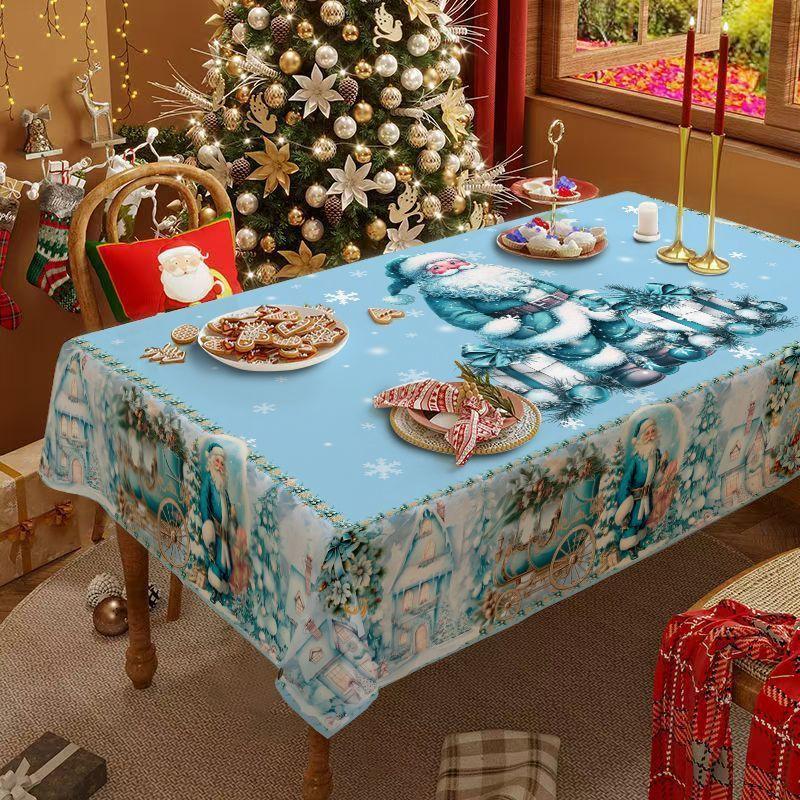 Weihnachtstischdecke, Neujahrs-Rundtischdecke, stimmungsvolle Dekoration, Kaffeetischdecke, Frühlingsfest-Tischdeckenbezug