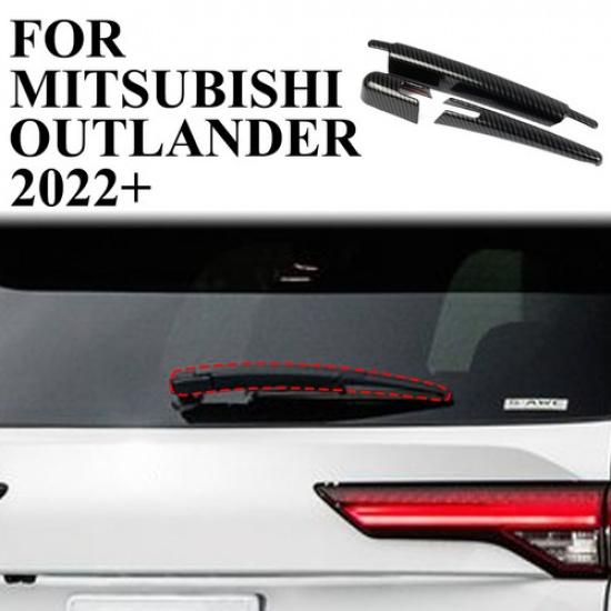 Carbon Fiber Style Rear Windshield Wiper Cover Trims For Mitsubishi Outlander