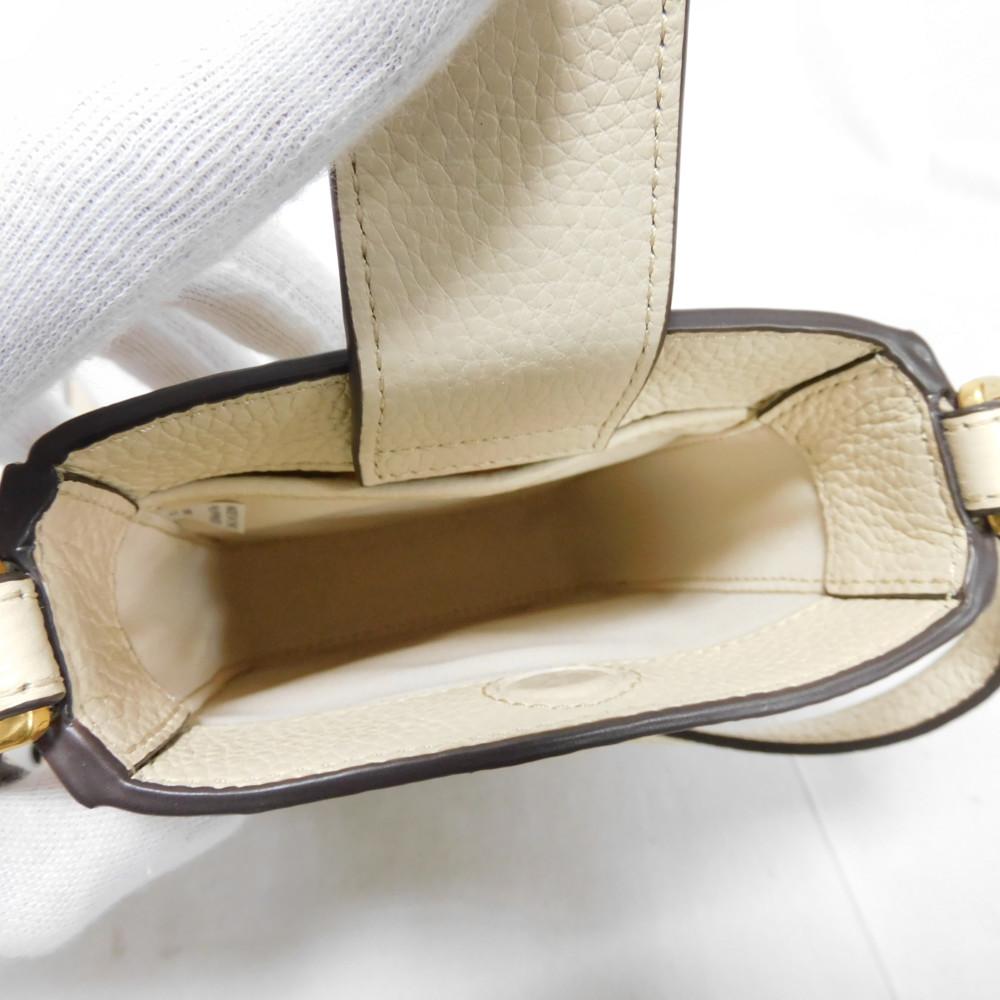 Used 10833 Britten Phone Crossbody 141000 122 7921 Ivory Pochette with Double T Logo in New Cream, Unisex from Japan