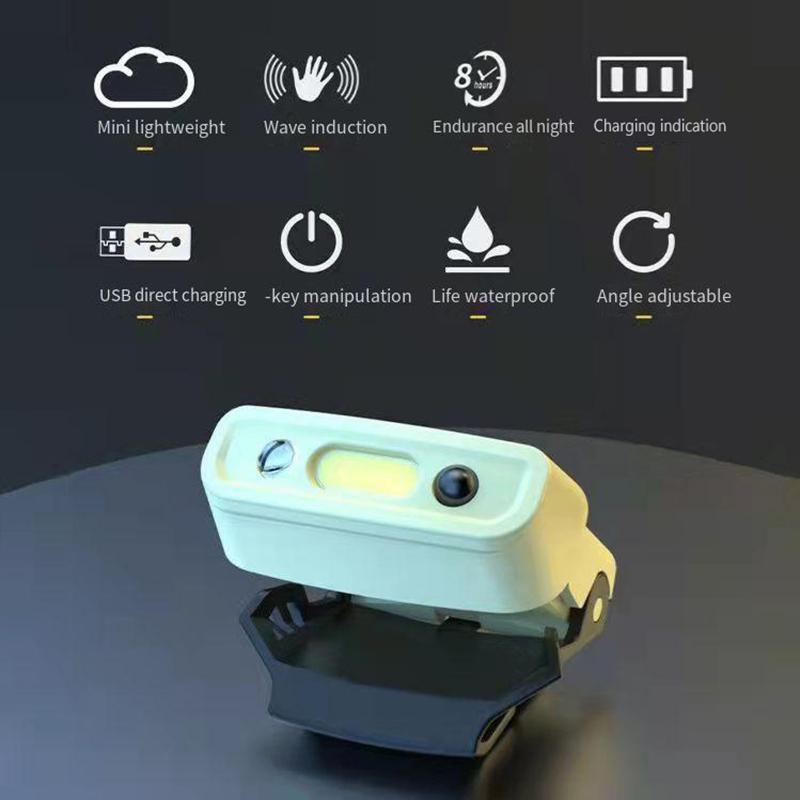 Led Hat Clip Headlight Ipx4 Waterproof Mini Caps Light Headlamp Power Display Ultra Bright Hat Clip Flashlight For Night Fishing