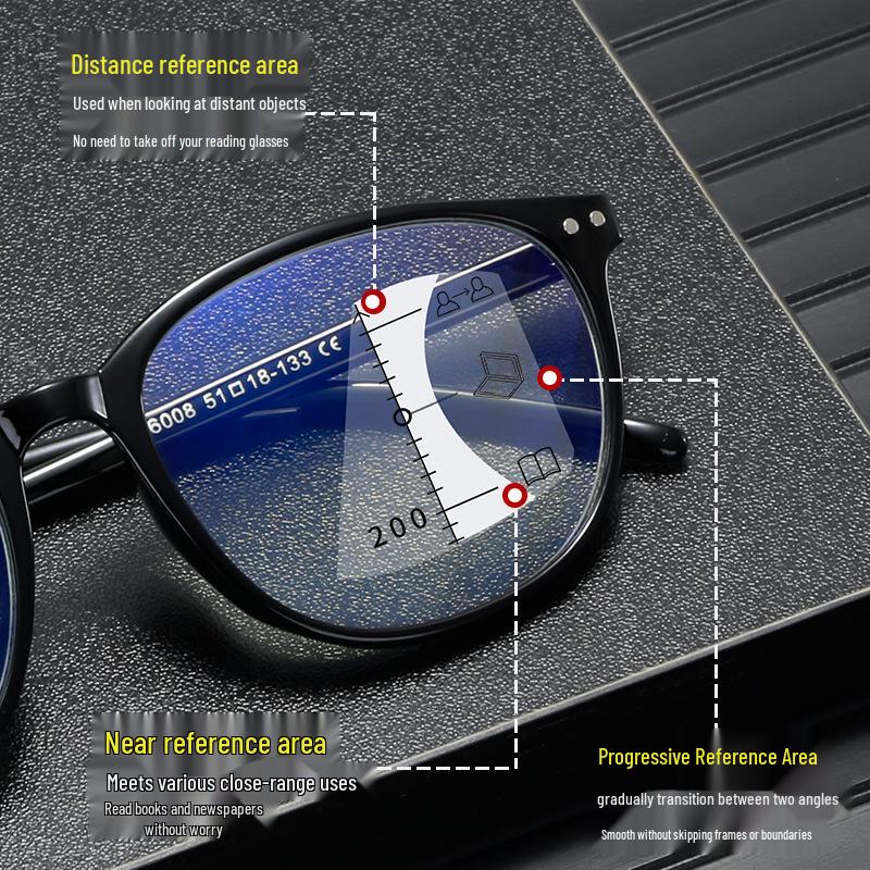 Men's Dual Vision Photochromic Anti-Blue Light UV Protection Reading Glasses