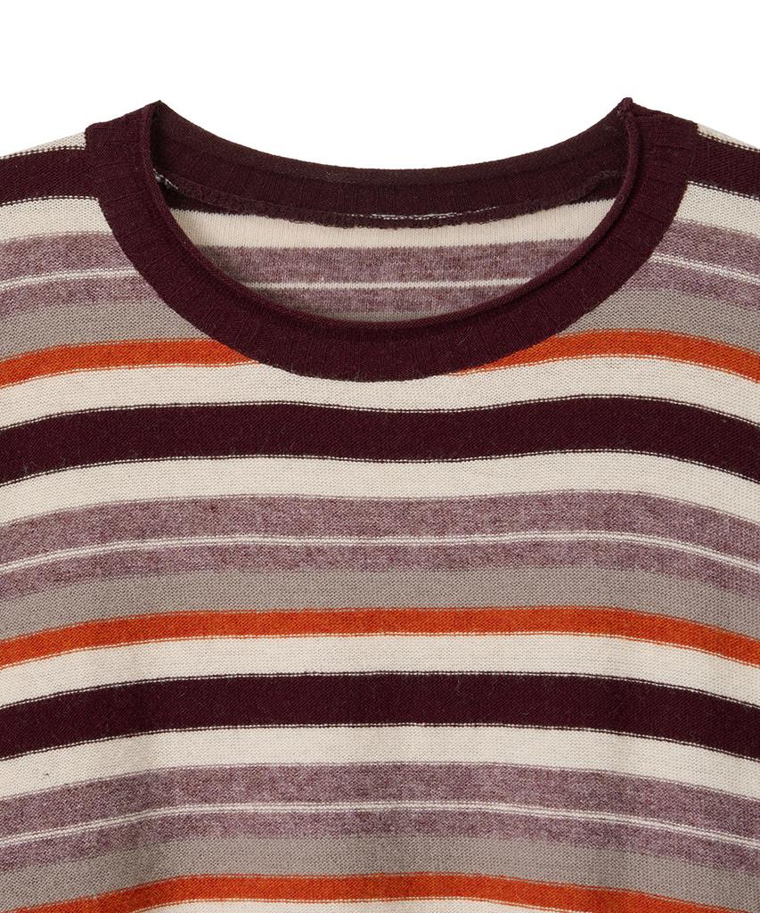 Dandel Dd Mori Stripe Damaged Knit (Purple)