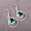 Green Emerald Gemstone Jewelry, 925 Solid Sterling Silver Earrings, Handmade Beautiful Jewelry, For Wedding Gift