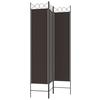 3 panel Room Divider Brown 120x200 cm Fabric