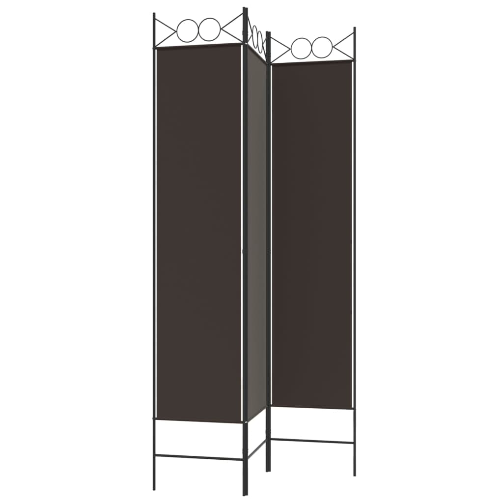 3 panel Room Divider Brown 120x200 cm Fabric