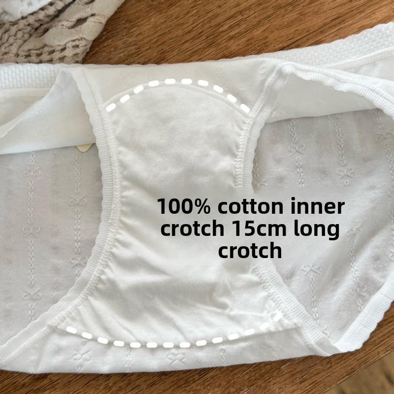 Female Summer New Type Sweet Lovely Jacquard Cotton Extension Antibacterial Crotch Triangle Briefs