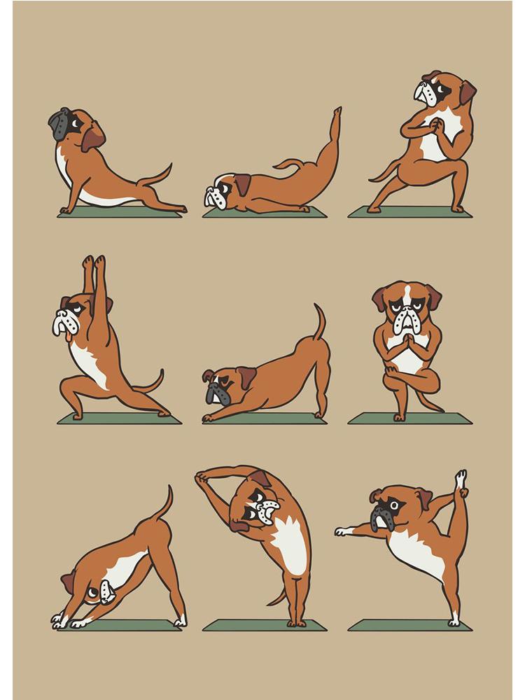 Modern Funny Cute Bulldog Cat Panda Yoga Gesture Poster And Print Canvas Painting Animal Nordic Wall Art Nursery Kidroom Decor