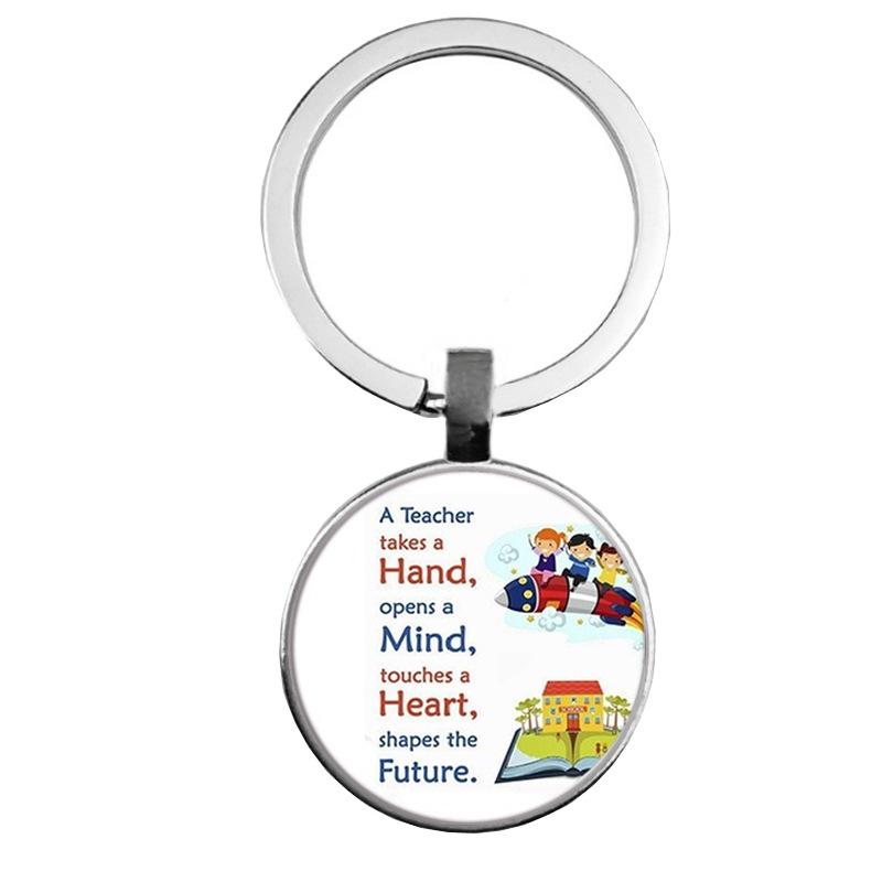 Keychain Accessories Pendant Floral Thanksgiving Text Good Friends Retro Personalized Keychain Gift Pendant