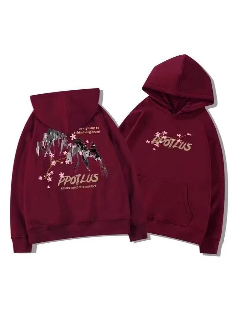 Unisex Hooded Sweatshirt: Trendy, Plus-size, Casual, and Versatile for Spring and Autumn. Perfect for High Street Style and Couple's Wear.