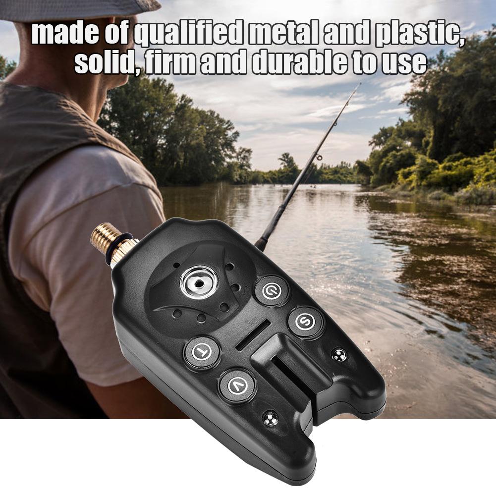 LED Fishing Electronic Fish Bite Alarm Finder Sound Alert Indicator Light Stick (Black)
