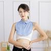 Womens Classic Striped Detachable Fake Collar Shirt Dickey Half Blouse False Collar for Lady Girls Men