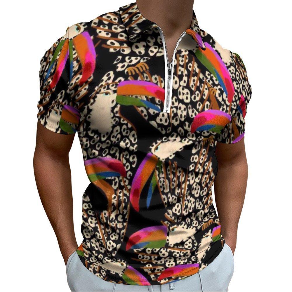Nautical Print Short Sleeve Polo Shirt, Casual Summer Style for Men