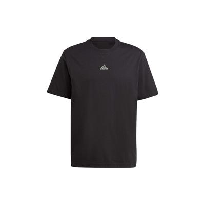 All Season Solid Embroidered Detail Crew Neck Tee Men Tops Black IN3158