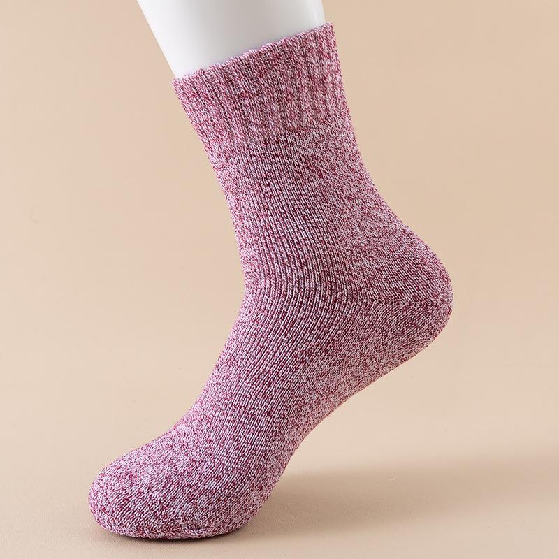 Terry Plus Velvet Thick Warm Unisex Mid-Tube Socks - Solid Color for Autumn and Winter