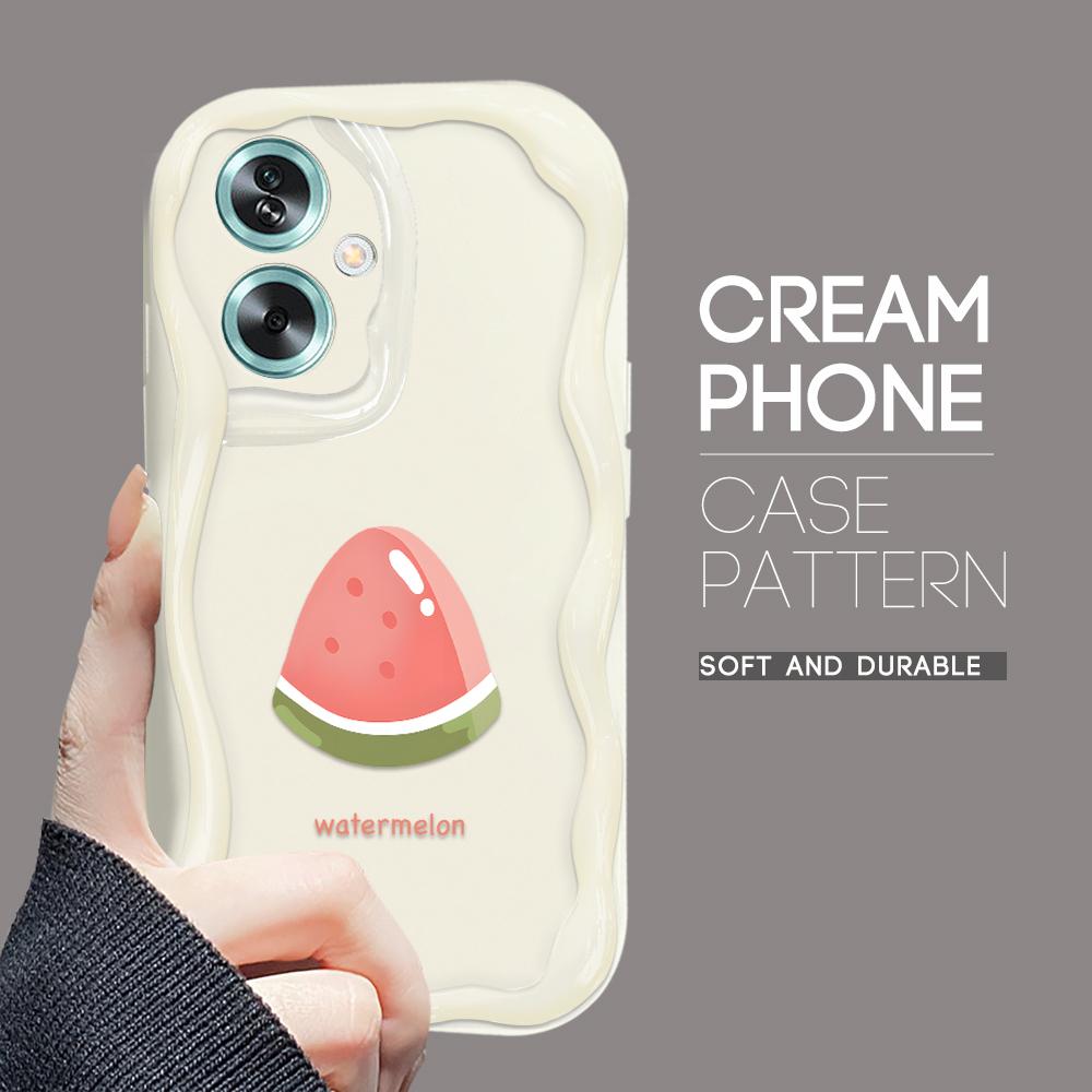 Cute Cartoon Pattern Cream Texture Casing Wavy Edge Soft Silicone Cover Phone Case for OPPO Reno Realme