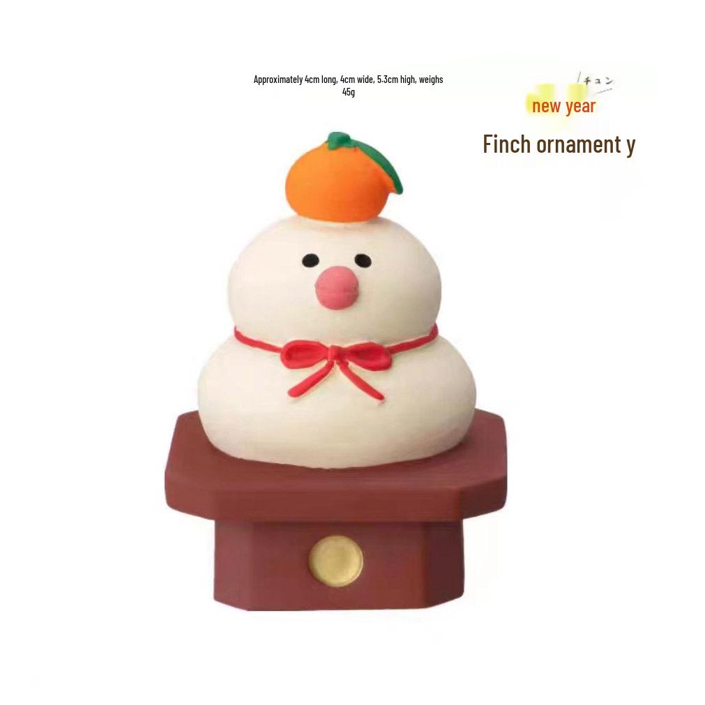 Handmade Orange Japanese Cat Resin Ornament – Trendy Bonsai Decoration & Gift Accessory