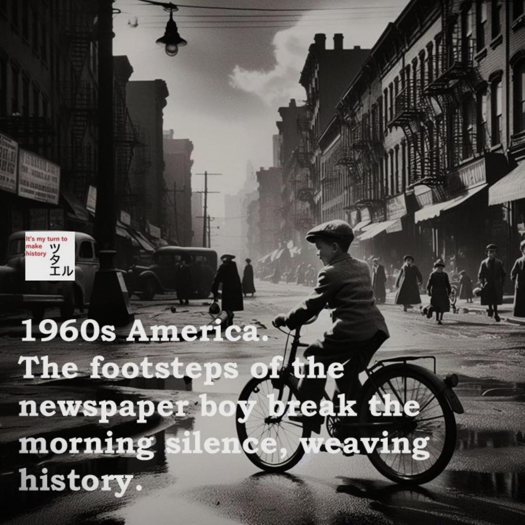 American Vintage Newspaper Boy Design Shoulder Bag [Tsutael] Bag/Retro