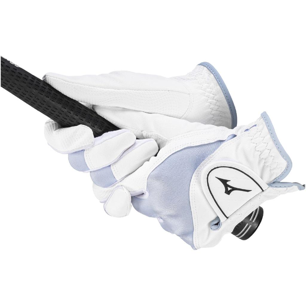 Mizuno Efil Golf 5MGWB554 Women's Gloves, Ambidextrous, White/Sax, 19cm,