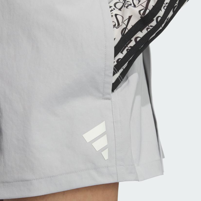 adidas Future Style 2-In-1 Pleated Casual Sports Skirt Women Light Gray JN3514