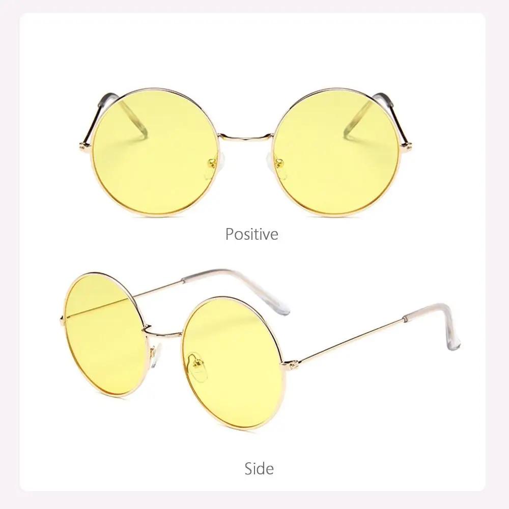 Travel Accessories Sun-Protective Round Sunglasses Punk Outdoor Driving Glasses Metal Frame Fishing Sunglasses For Women Man