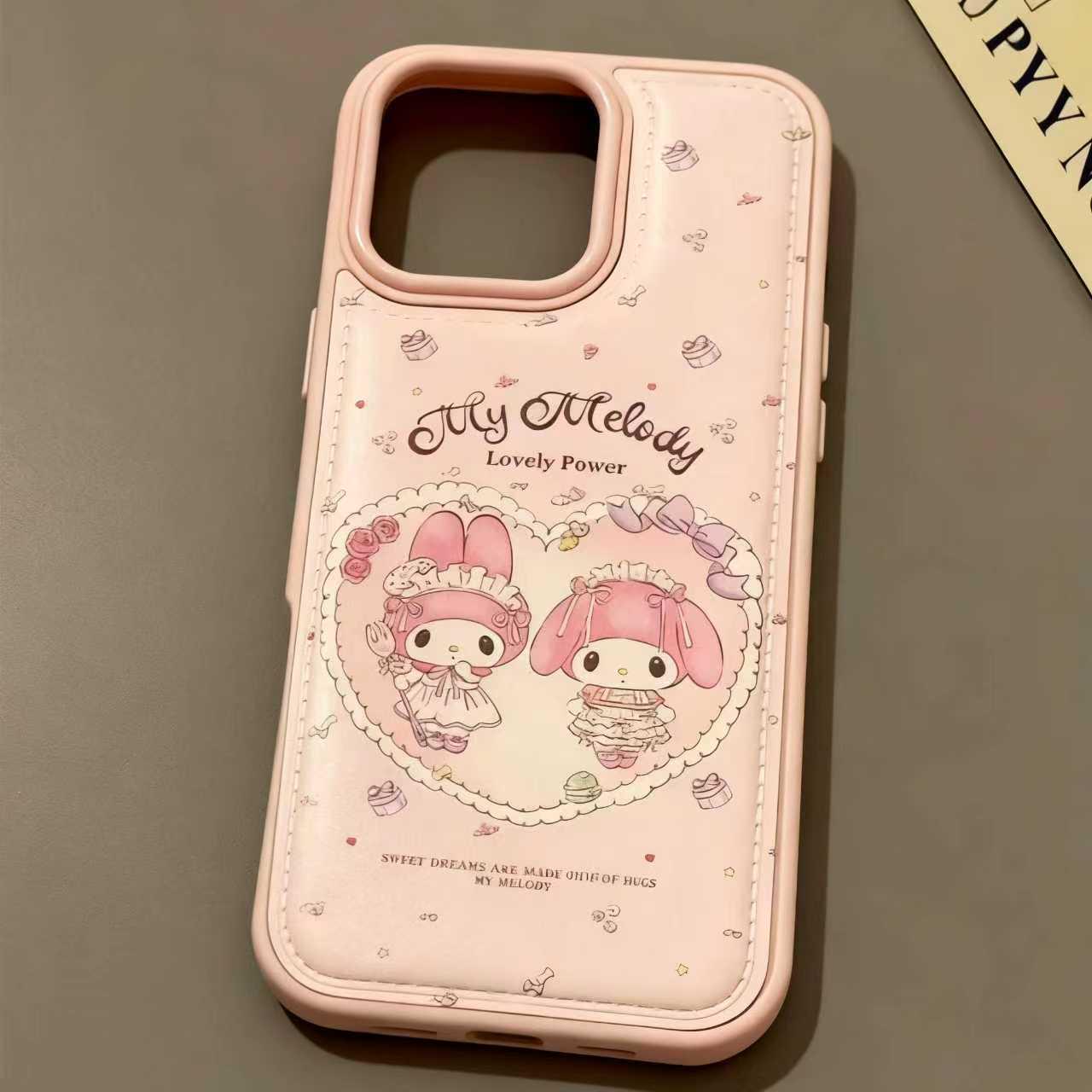 

Белый Розовый Бантик My Melody Мягкий Чехол для Apple 13P/14/15/16/17 Pro Max - Ударопрочный iPhone 12