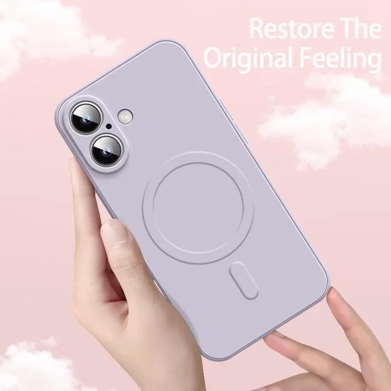 For iPhone 17 Pro Max 17 Air 17Pro Case Magnetic Cover for Mag-safe Liquid Silicone Velvet Lining All-round Camera Protect Shell