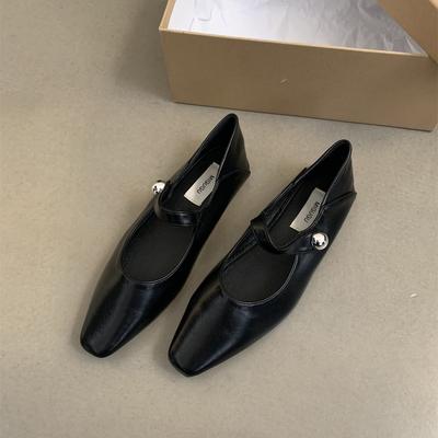 Französisch abend brise flach mund der einzelnen schuhe mädchen 2025 neue frühling und herbst sanfte fee retro runden kopf flachem boden Mary jane schuhe