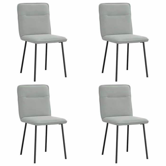 VidaXL Chaises à manger lot de 4 Gris clair Velours, chaise, chaise de salon, chaise d'accent, chaise de cuisine, siège de 3315309