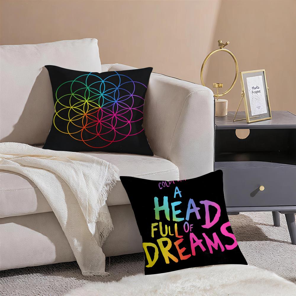 Sustainable Fashion Band CColdplay star Cushion Cover Linen Pillowcase Cover Soft Decor for Sofa Home Room