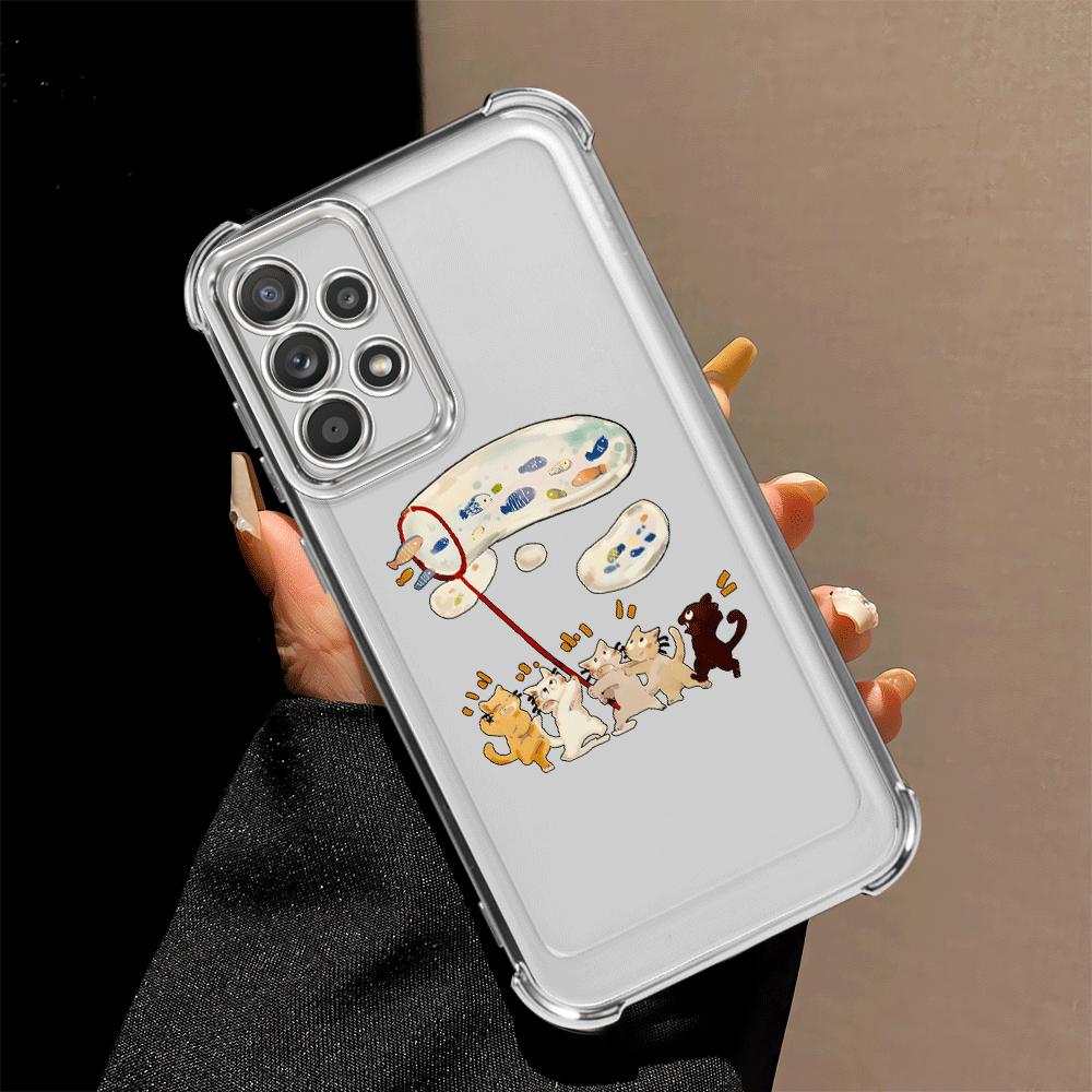 Cartoon Cute Cat Phone Cover Case for Samsung Galaxy A15 A13 A26 A24 A52 A17 A33 A16 A35 A36 A25 A21s