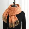 Imitation Cashmere Scarf Women's Winter 2025 New Four-leaf Clover Fringed Shawl Thickened Warm Double-sided Scarf Women