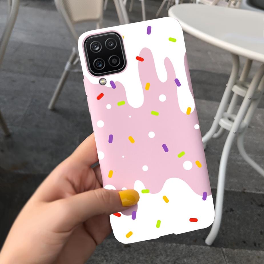 Für Samsung Galaxy A12 Hülle M12 F12 Cue Süßigkeiten Bemalte Abdeckung Weiche Silikon Handyhülle Für Samsung A12 M 12 GalaxyA12 Coque Bumper
