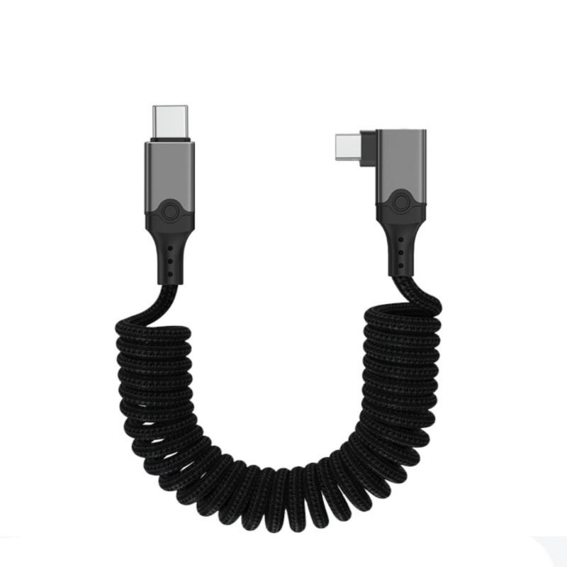 Fast Speed USB5 Type C Spring Cable 240W Power 80Gbps Transfer 16K Video Output for Type C Devices