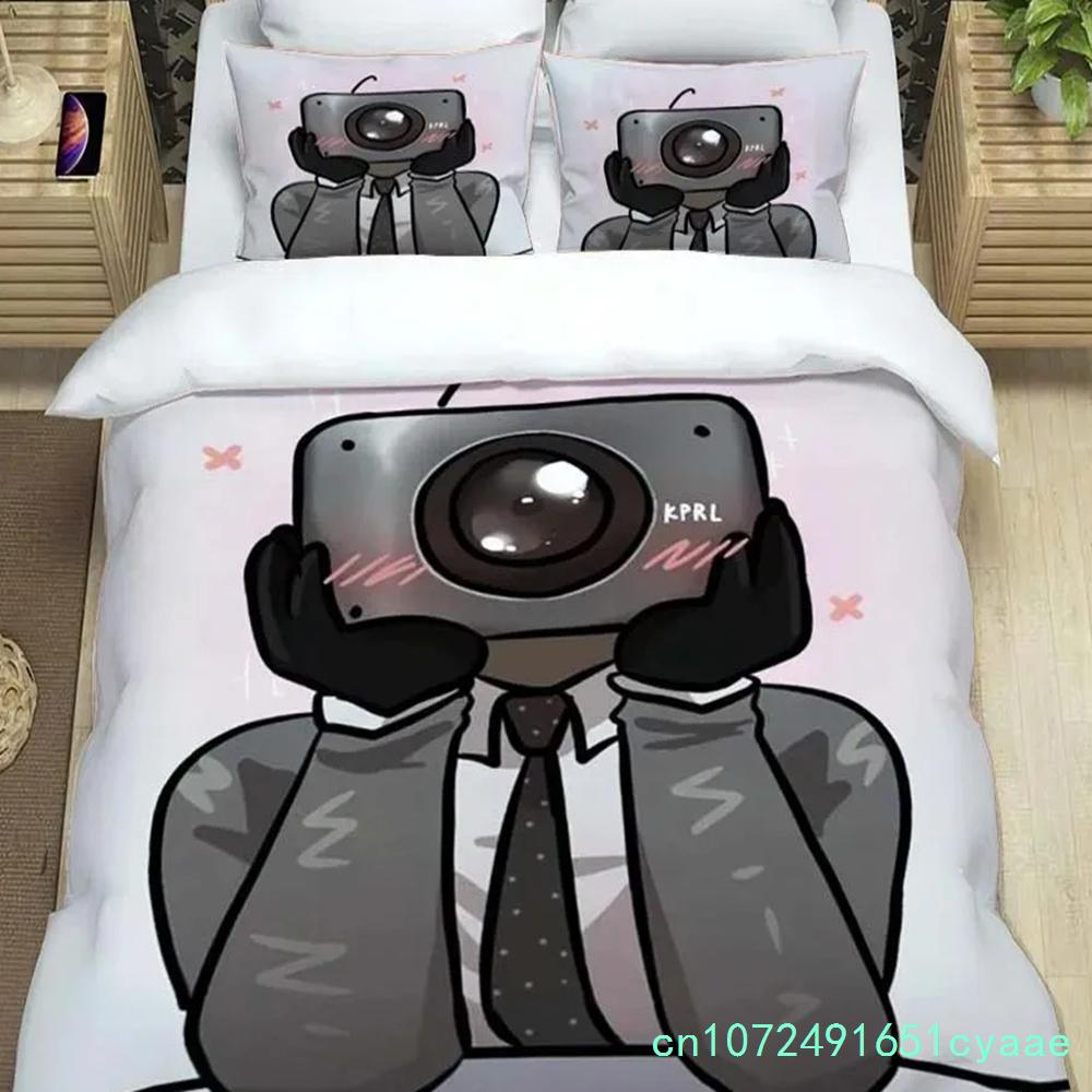 Cartoon Print Duvet Cover With pillowcase, Skibidi Toilet Duvet Cover Set Home Bedroom Bedding Set Adult Bedroom Boy Duvet Cover