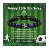 Stretchy Football Fan Bracelet Colored Glass Beads Elastic Rope Comfortable Design Sports Theme Jewelry Accessory
