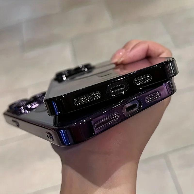 Luxusní magnetické pokovování transparentní pouzdro na telefon s bezdrátovým nabíjením pro iPhone 11 12 13 14 15 Pro Max Plus nárazník silikonový měkký kryt