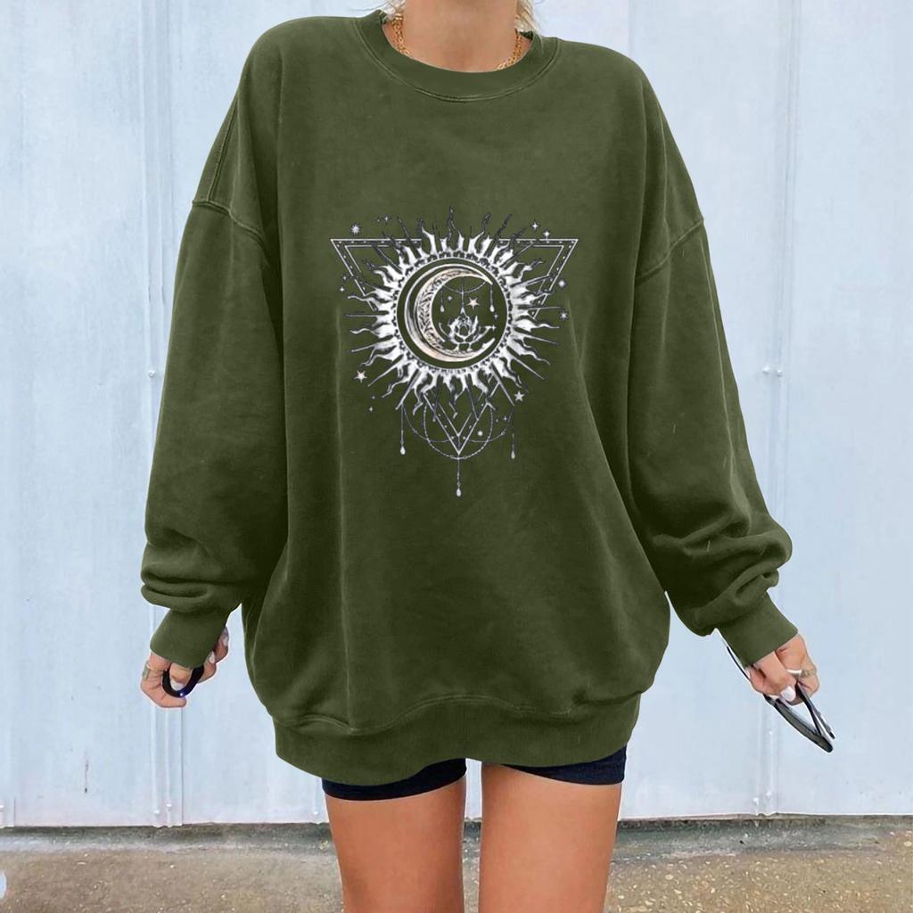 Women's Tops Winter Sun Printing Sweatshirt Pullover Tops