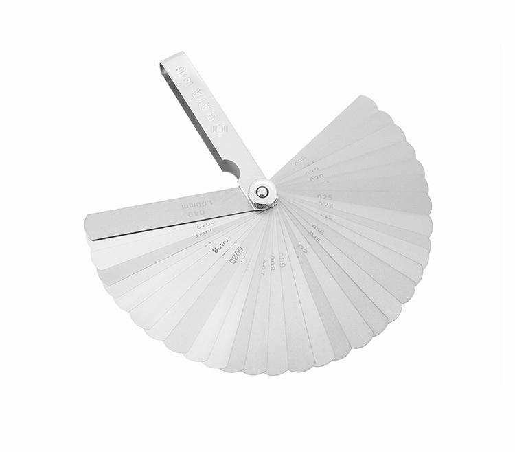 32-Piece Stainless Steel Feeler Gauge Set (0.02-1.0mm Thickness Range)