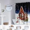 1Pc Santa Claus Printed Waterproof Shower Curtain Bathroom Partition Privacy Multiple Sizes With 12 Hooks Easy To Install