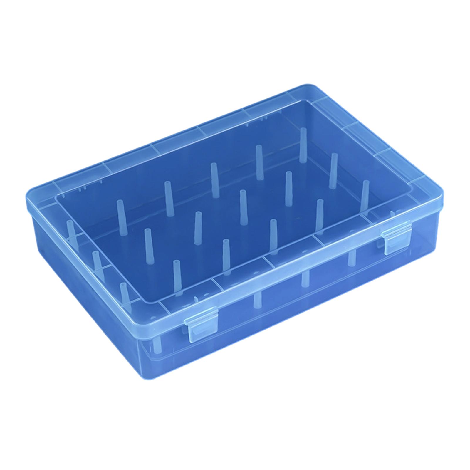 Sewing Thread Storage Box Transparent Container for 24 Spools Bobbins Carrying Case синий 2870₽