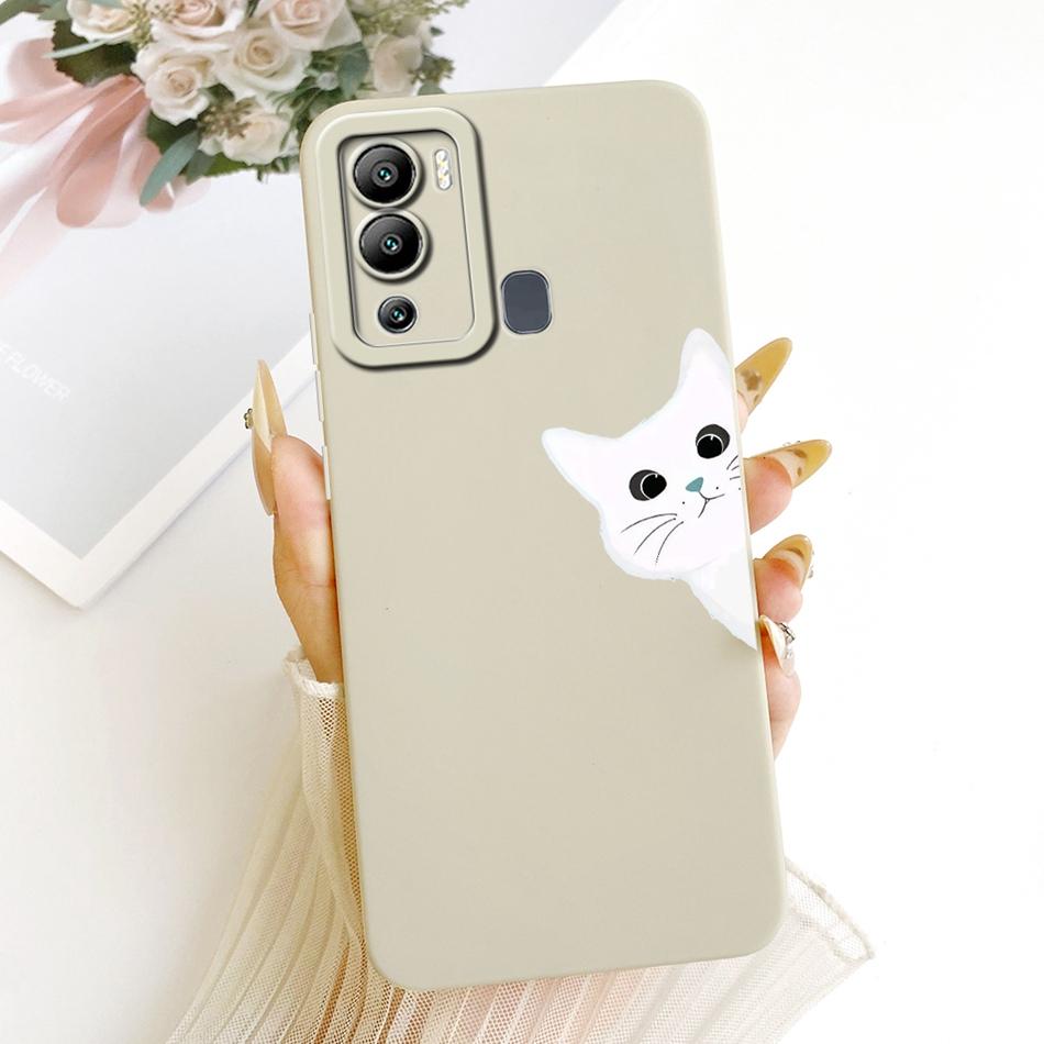 For Infinix Hot 12 12 Play Cute Cat Flower Cartoon Phone Case For Infinix Hot12i Hot 12Play Shockproof Soft Silicone Bumpers